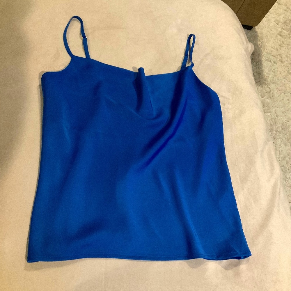 Banana Republic Blue M Cowl Neck Adjustable Straps Camisole Scandi Girl Normcore